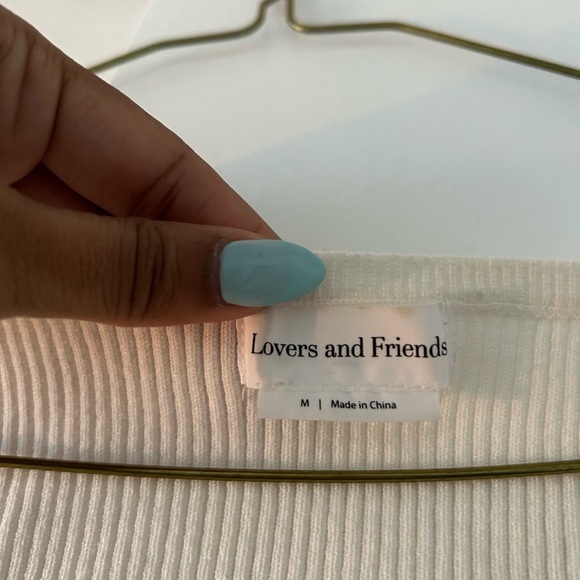 *SOLD* LOVERS + FRIENDS Kinsley Feather Trim Top in Ivory from Revolve - Picture 5 of 5